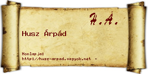 Husz Árpád névjegykártya