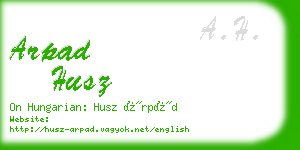 arpad husz business card